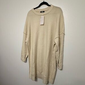 Cream Oversized Sweater Dress